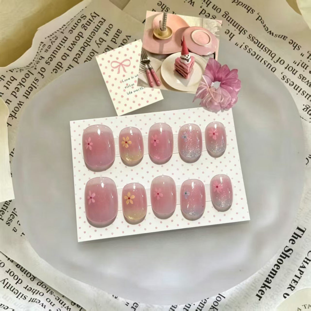 Blumenmotiv Nagelkunst Set Karnz