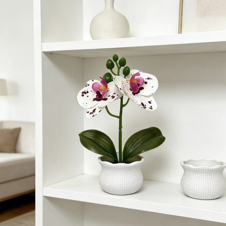 Elegante künstliche Orchideenpflanzenanordnung für die Wohnkultur-Darstellung