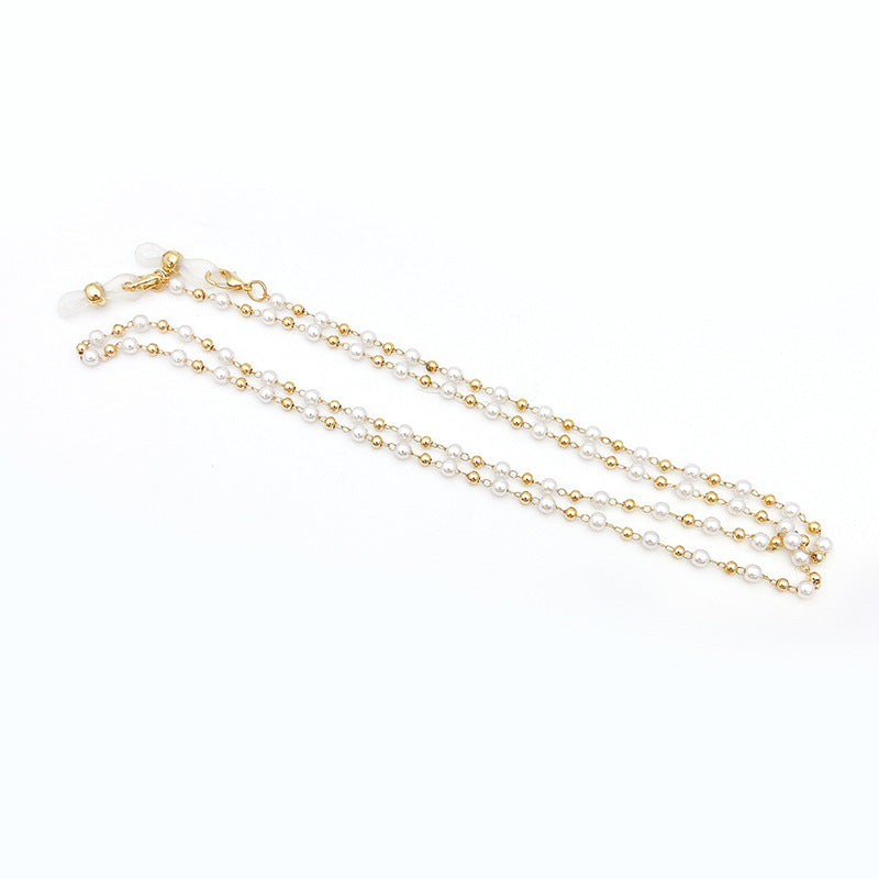 Perlenschmuckkette mit Goldener Gliederkette Karnz