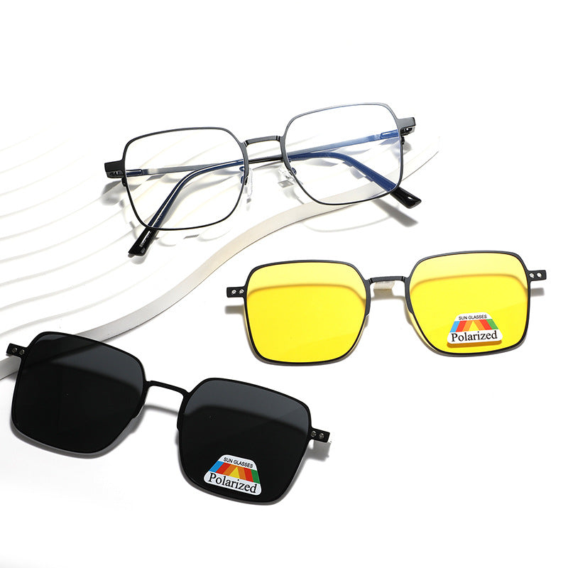 Damen vielseitige, modische Sonnenbrille mit wechselbaren polarisierenden Gläsern Karnz