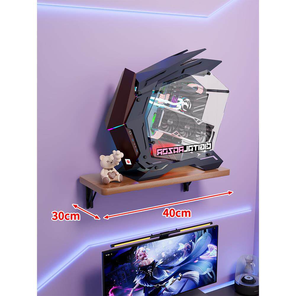 Wandmontage-Schwimmregal für Mid-Tower-Gaming-PC mit verstärkten Halterungen