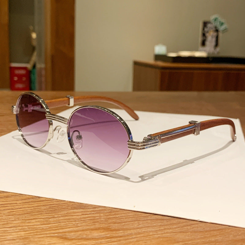 Damen Vintage-Style Sonnenbrille mit Holz-Innengestell Karnz