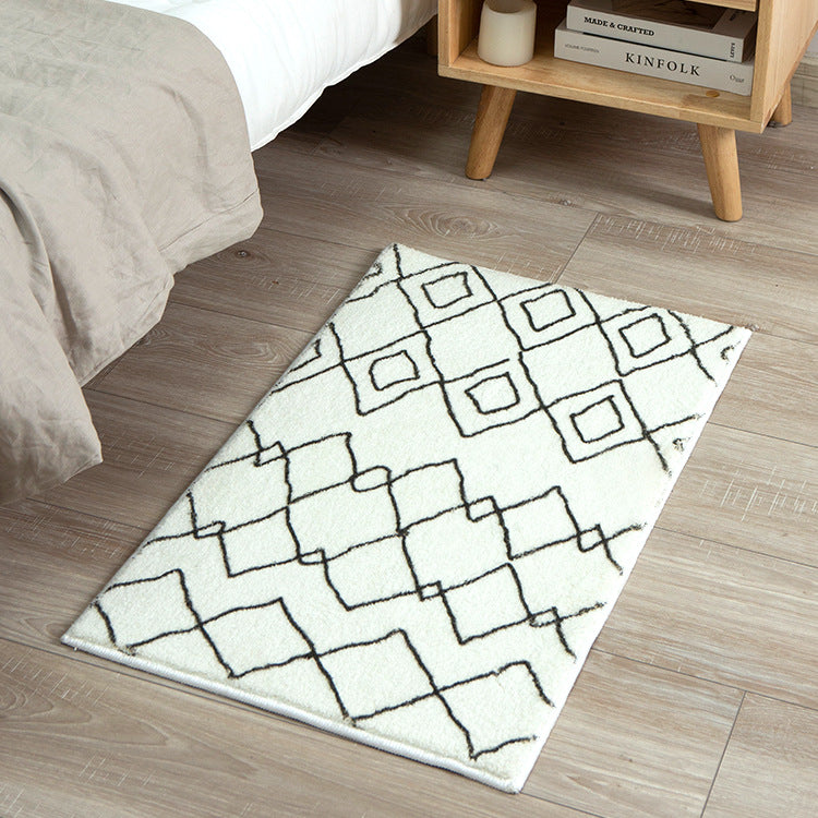 Weicher Hochflor-Badematten-Teppich mit Berber‑inspiriertem Rhombenmuster Karnz