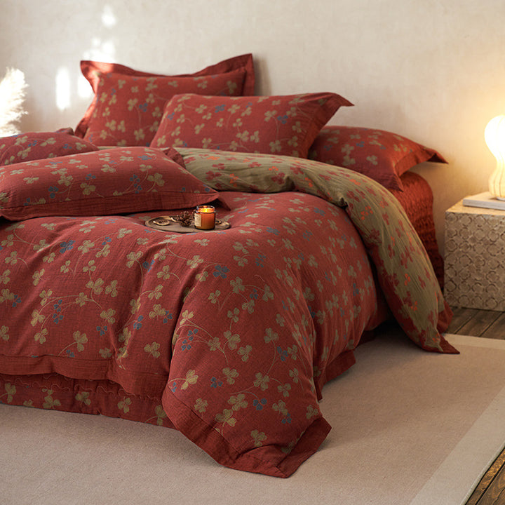 Luxus Wendbare Jacquard Bettbezug Set
