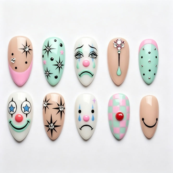 Verspieltes Press-On Nagelkunstset Karnz