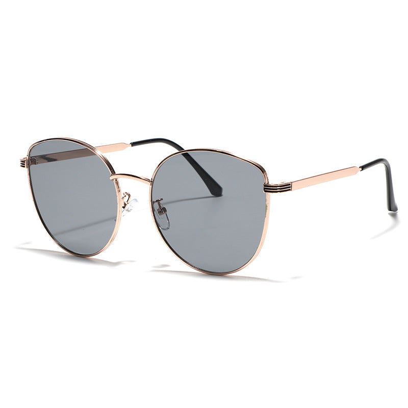 Damen geometrische Sonnenbrille mit schmalem Metallrahmen Karnz