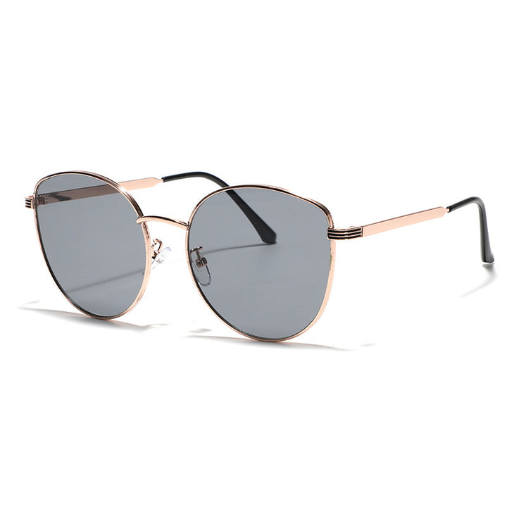 Damen geometrische Sonnenbrille mit schmalem Metallrahmen Karnz