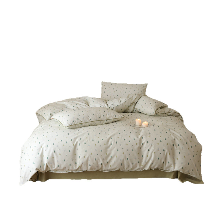 Mini-Tree Bedruckte Baumwoll-Percale Bettbezug & Kissenbezug Set