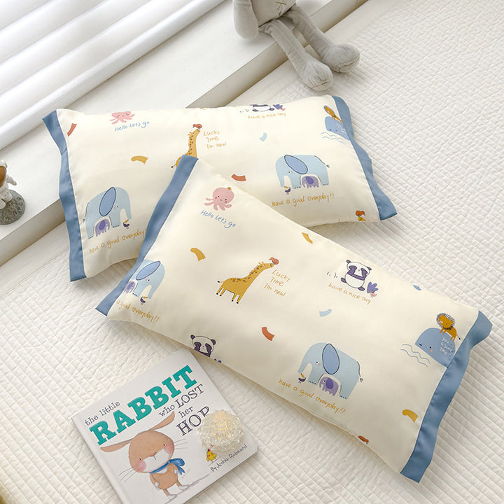 Satinweiches Kissenbezug-Set für Kinder mit niedlichem Teddymotiv