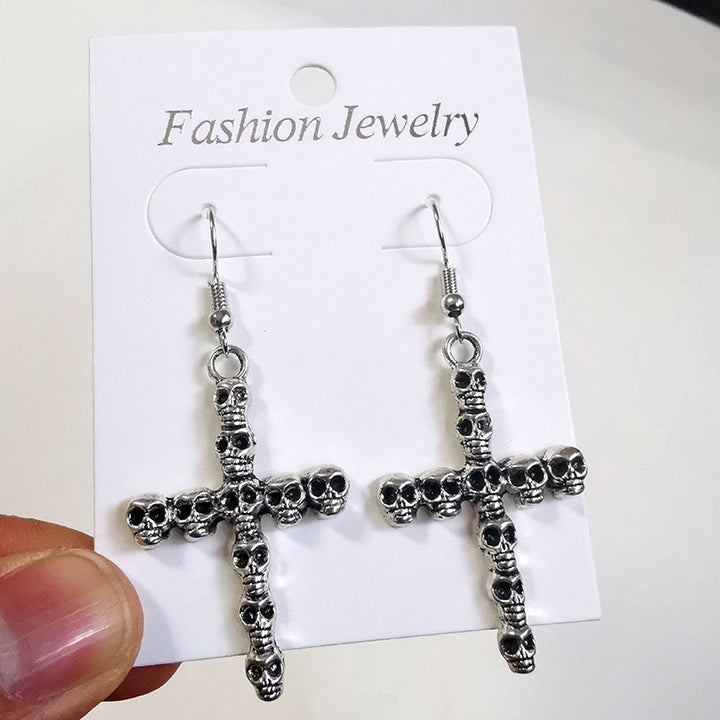 Gothic Skull Cross Ohrringe Karnz