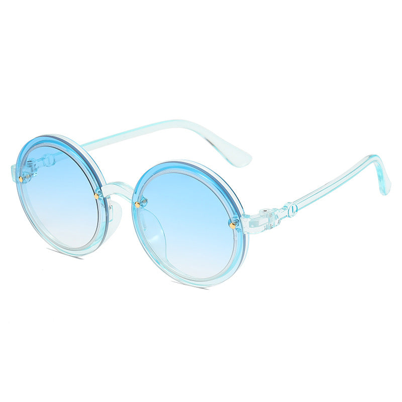 Damen Runde Sonnenbrille mit transparentem Rahmen Karnz