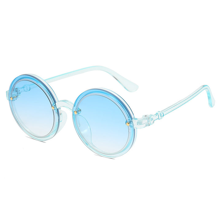 Damen Runde Sonnenbrille mit transparentem Rahmen Karnz