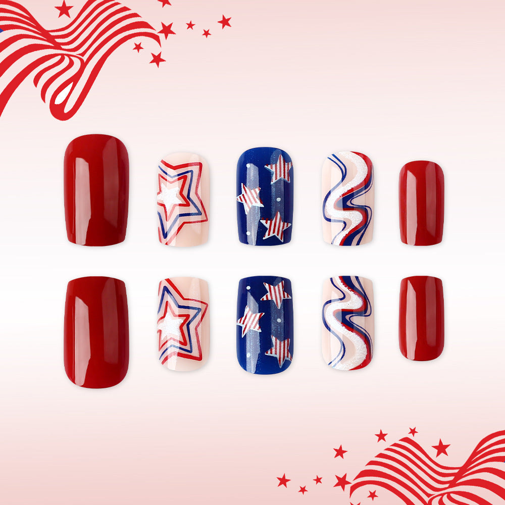 Themen Press-On Nagelkunst Set mit Sternen Design Karnz
