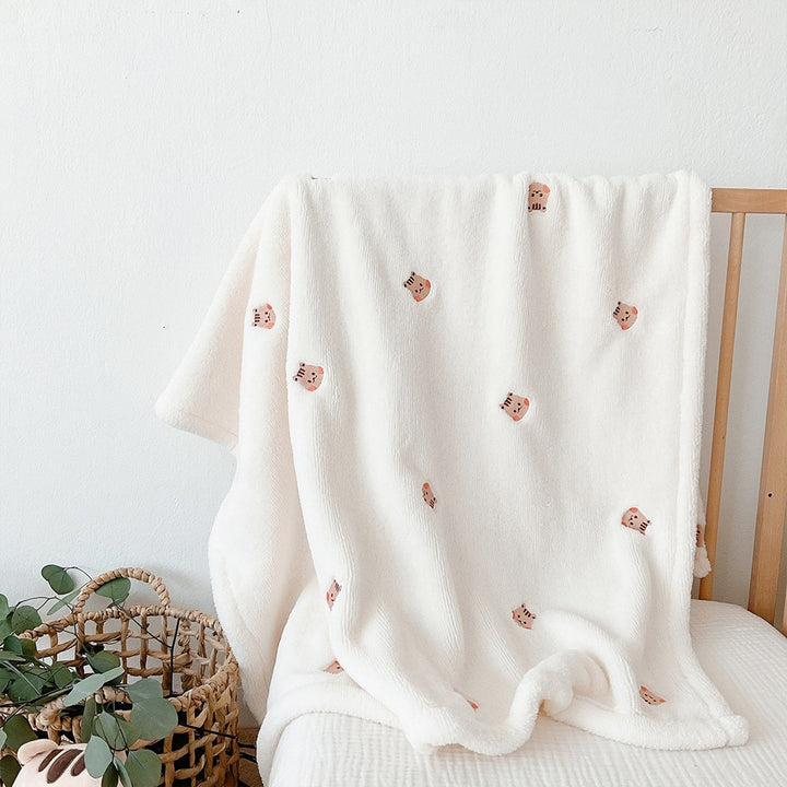 Weiches Floral besticktes Werfen Decke
