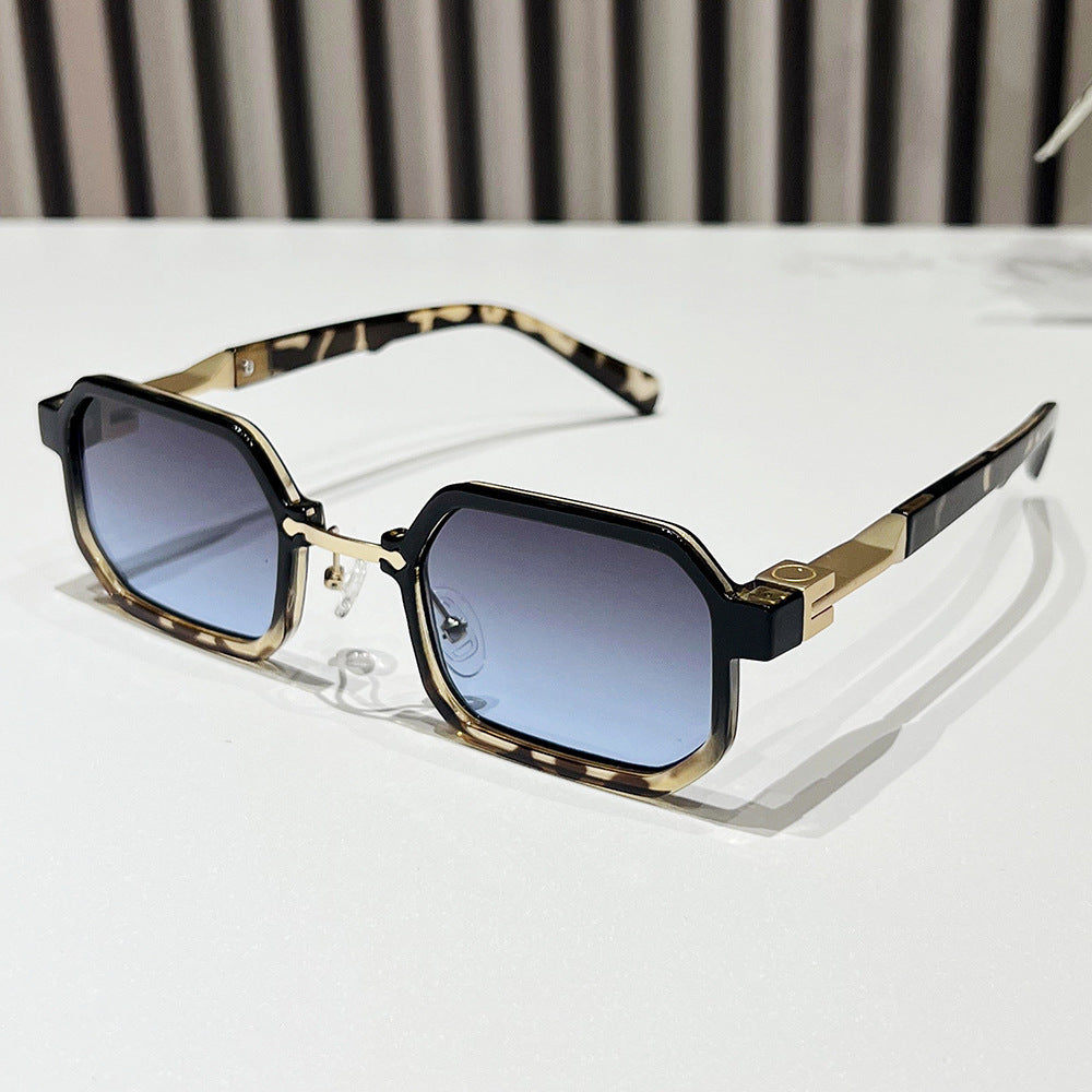 Moderne geometrische rechteckige Sonnenbrille Karnz