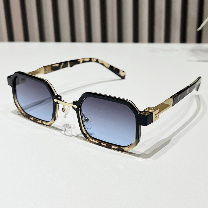 Moderne geometrische rechteckige Sonnenbrille Karnz
