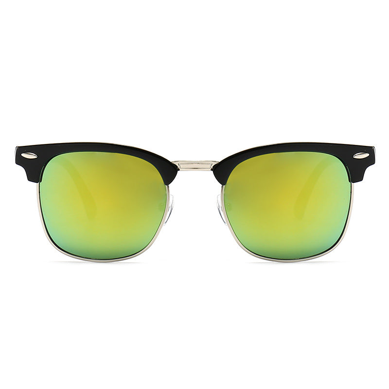 Damen modische Retro-Sonnenbrille mit metallischem Rahmen Karnz