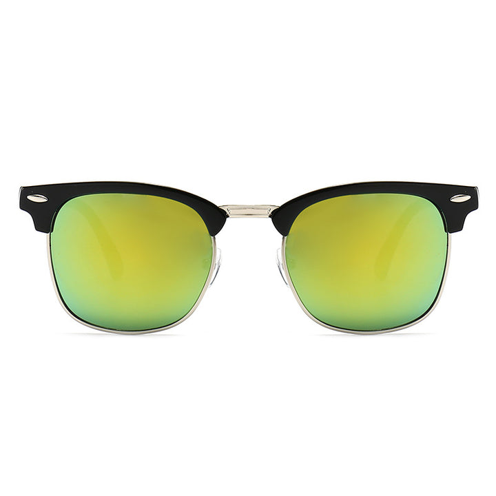 Damen modische Retro-Sonnenbrille mit metallischem Rahmen Karnz