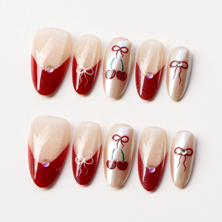 Chic Vintage-inspirierte Press-On Nagel Set