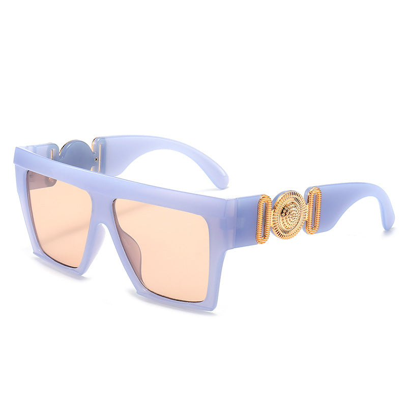 Übergroße geometrische Blocksonnenbrille