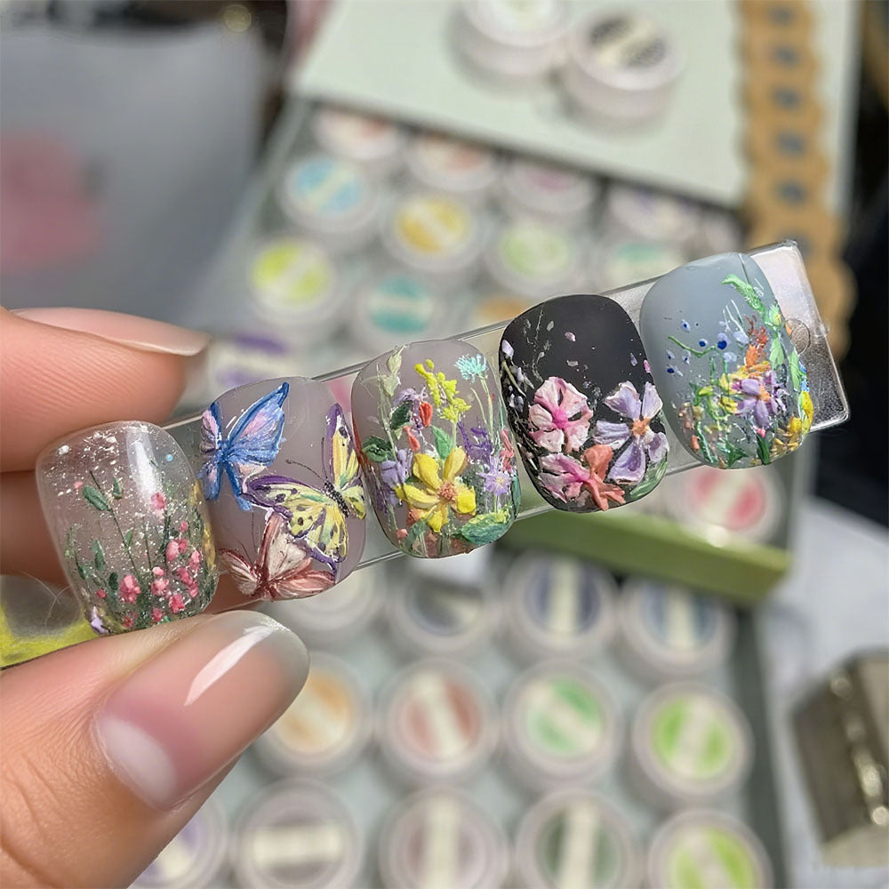 Kunstnagelset mit Floralen 3D-Motiven Karnz