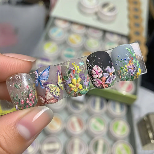 Kunstnagelset mit Floralen 3D-Motiven Karnz