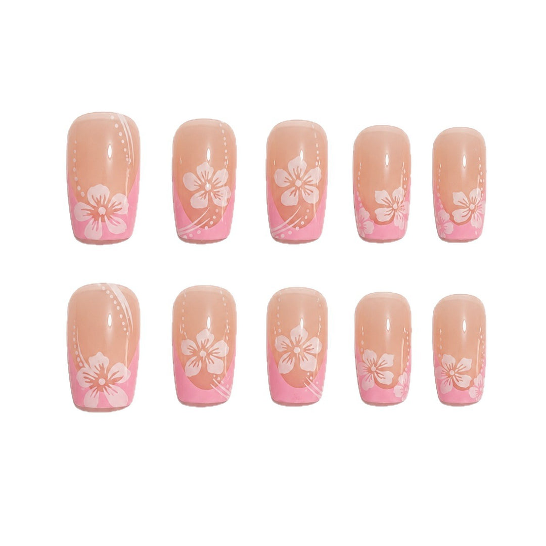 Floral-Design Press-On Nagelkunst Set Karnz