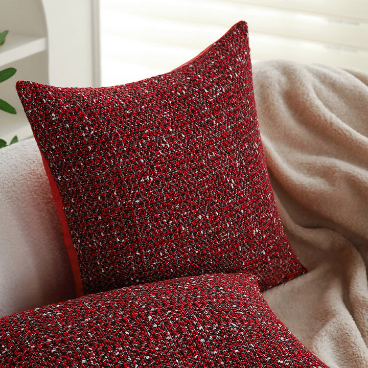 Quadratischer Bouclé-Tweed Kissenbezug mit strukturierter Gewebeoptik und verdecktem Reißverschluss Karnz