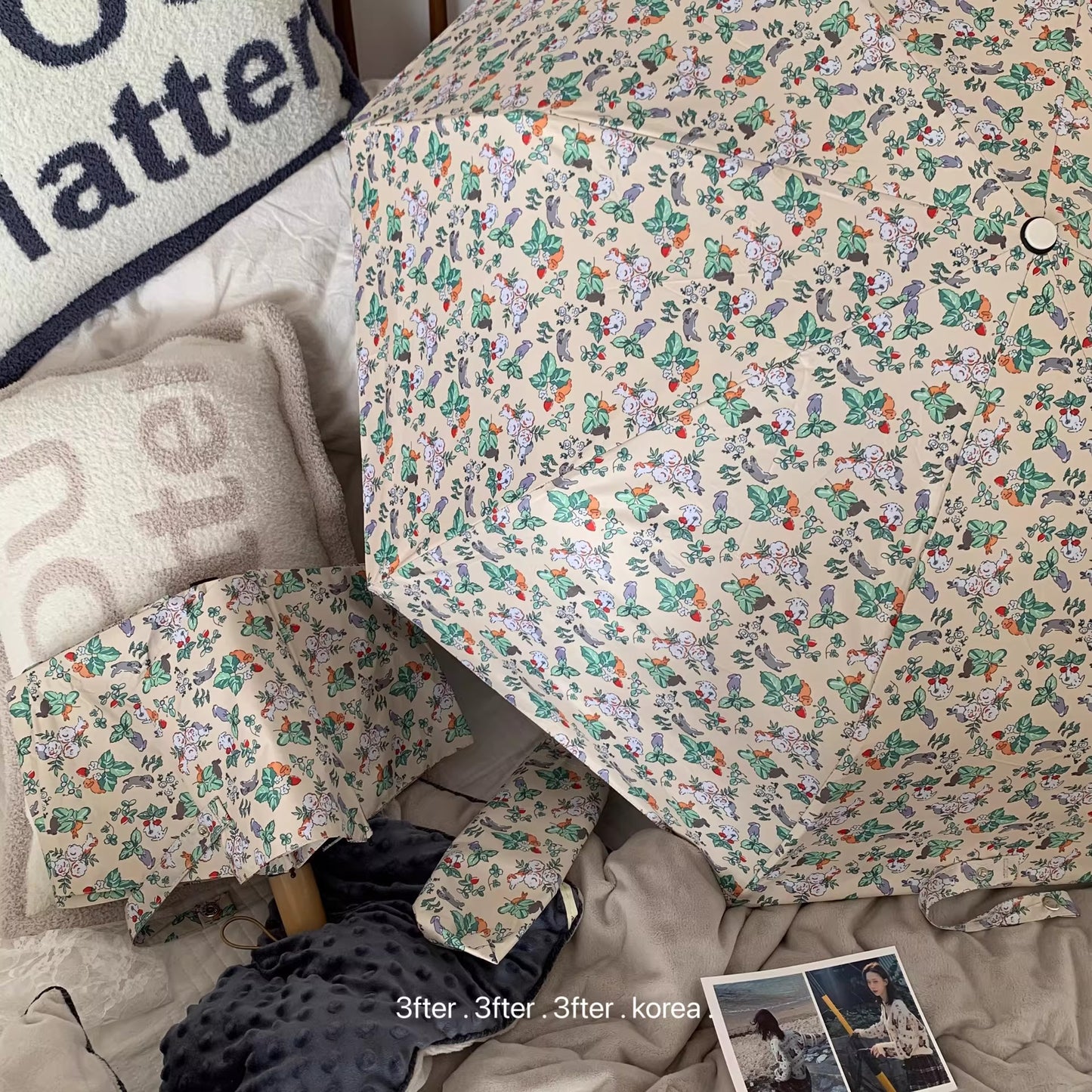 Damen Faltbarer Regenschirm mit floralem Vintage-Design Karnz