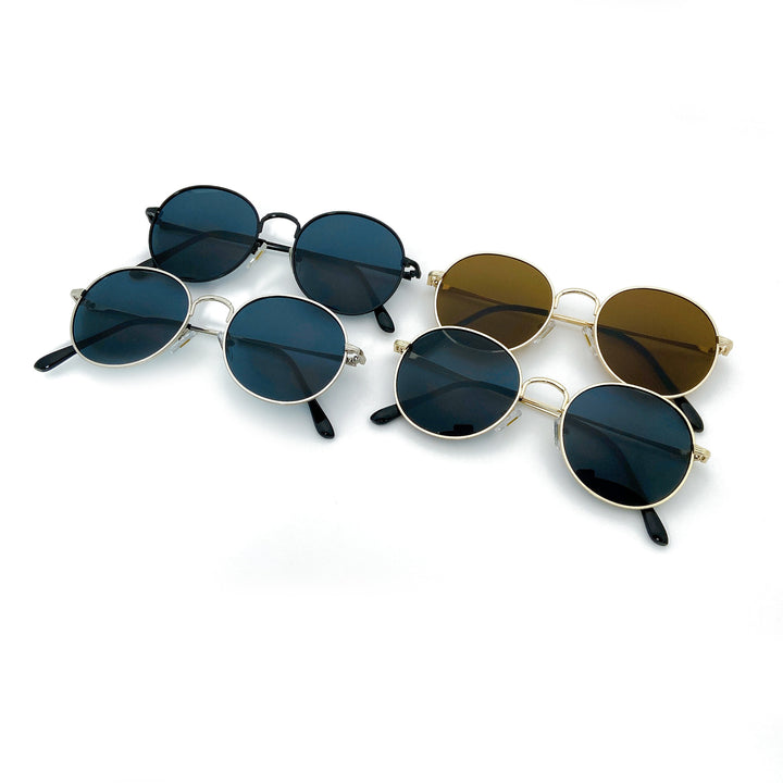 Modische Runde Sonnenbrille mit Goldener Fassung Karnz