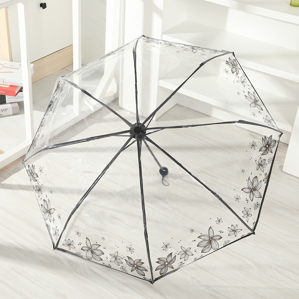 Damen Faltbarer Regenschirm mit Blumenmuster Karnz