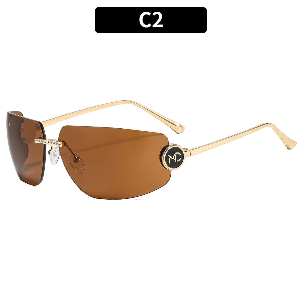 Zeitgenössische Angular Shield Sonnenbrille