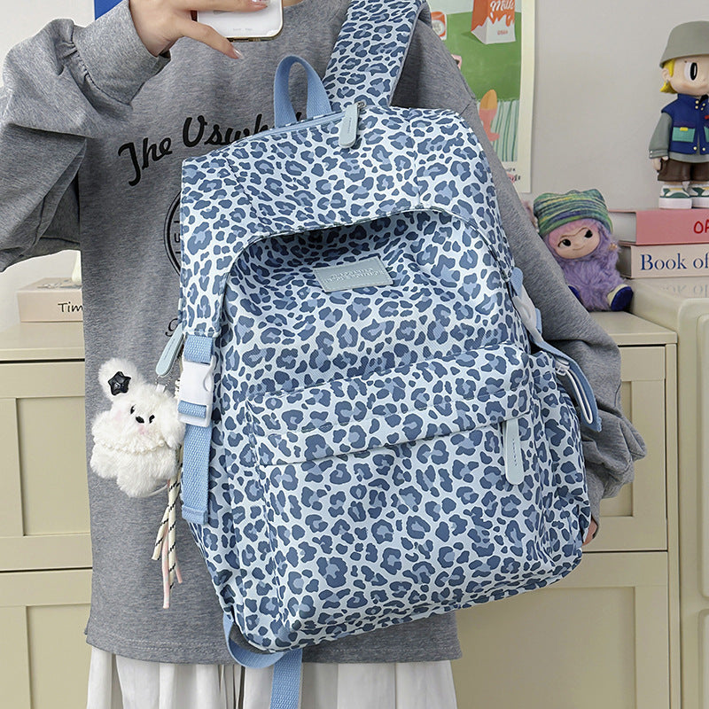 Verspielter Leopardenmuster Schulrucksack Karnz