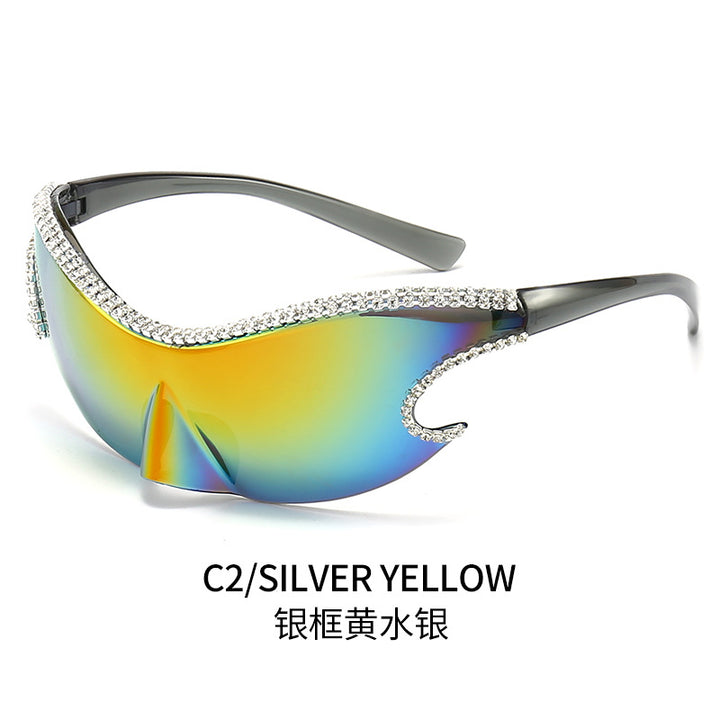 Damen Glamouröse Sonnenbrille mit funkelndem Strassbesatz Karnz
