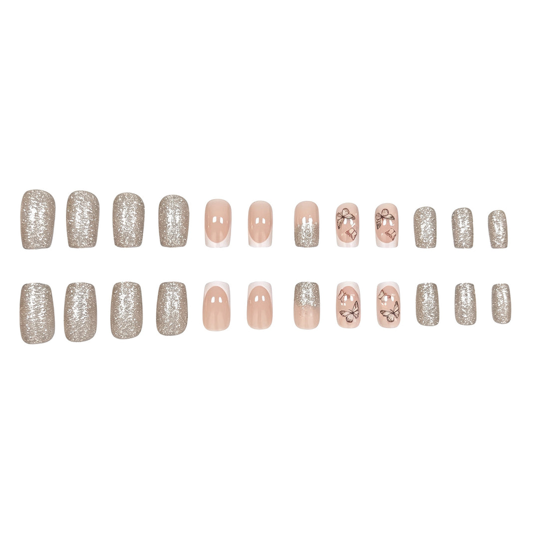Dekorative Schmetterlings-Glitzer-Nail-Art Karnz