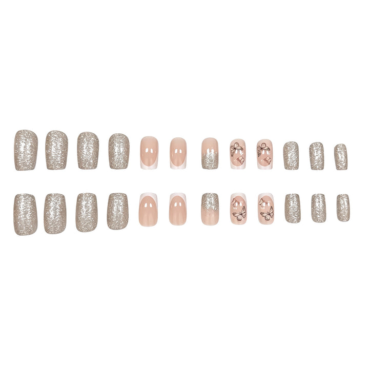 Dekorative Schmetterlings-Glitzer-Nail-Art Karnz