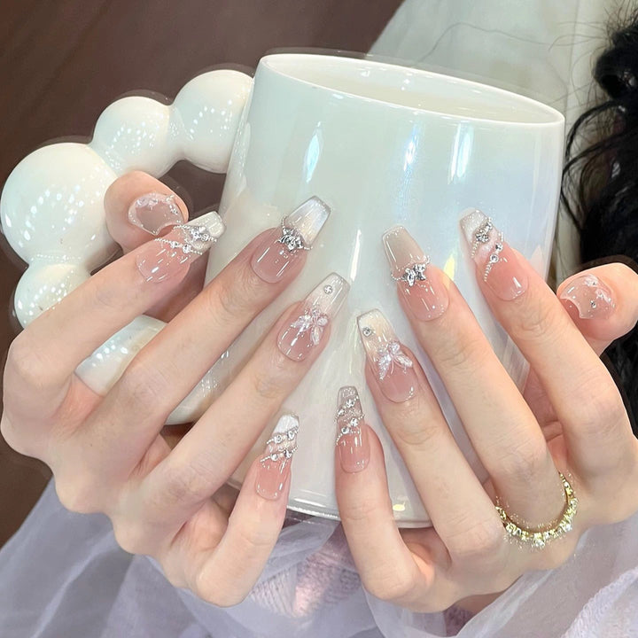 Dekorative Glitzernde Press-On Nail Tips Karnz