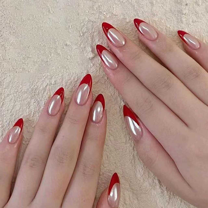 Premium French Tip Press-On Nail Set Karnz