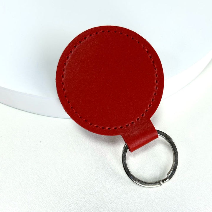 Premium Leder Runder Schlüsselanhänger Karnz