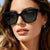 Damen Moderne quadratische Sonnenbrille mit stilvollem Transparenzrahmen Karnz