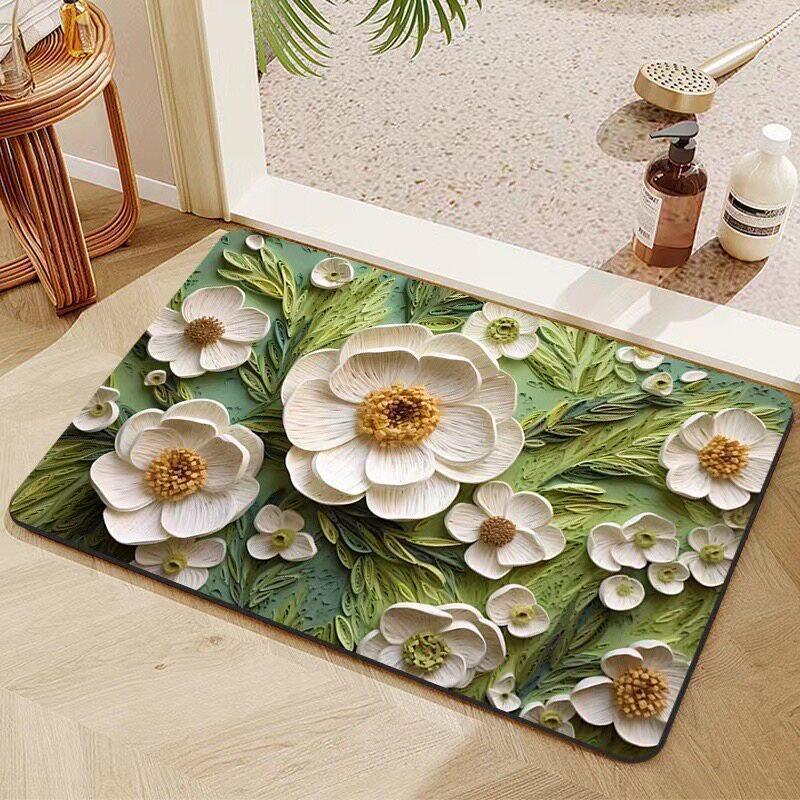 Elegante florale dekorative Badmatte