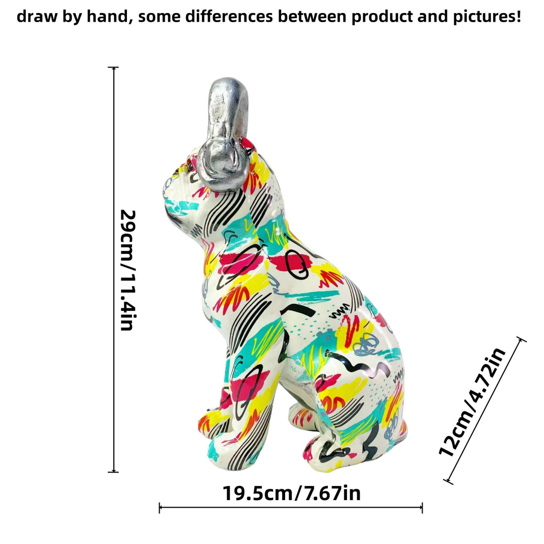 Bunte Dekofigur eines Hundes im modernen Design Karnz