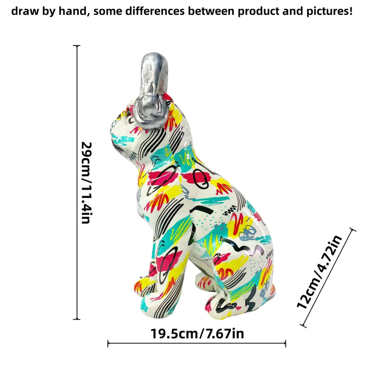 Bunte Dekofigur eines Hundes im modernen Design Karnz