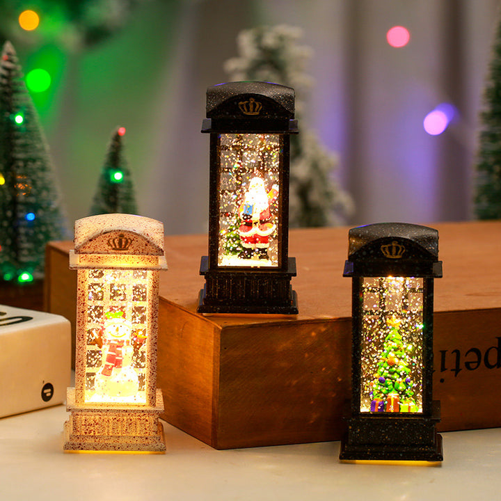 Nostalgische Weihnachtslaterne mit beweglichen Szenen Karnz