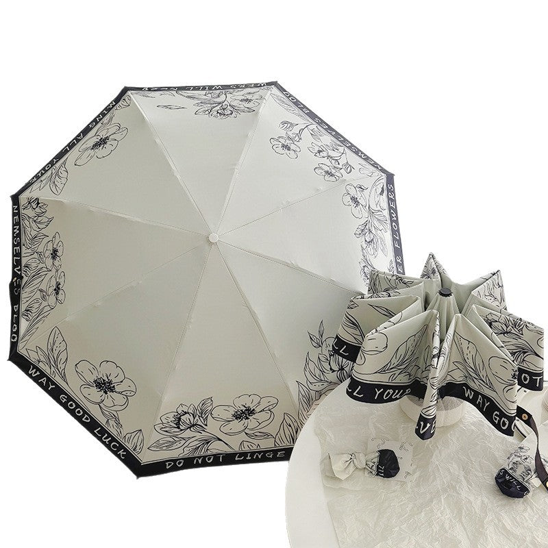 Damen Faltbarer Regenschirm mit kreativem Kunstdesign Karnz