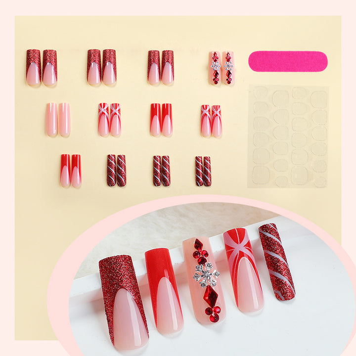 Glamouröses Festliches Press-On Nail Set Karnz