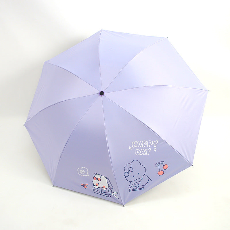 Damen Falt-Regenschirm mit verspieltem Design und fröhlichem Motiv Karnz