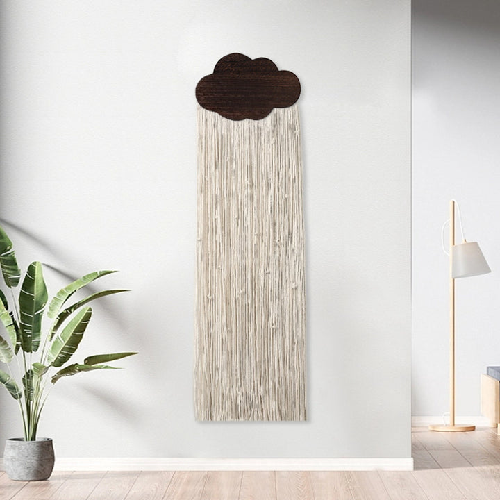 Makramee Wanddeko mit Wolkenmotiv Karnz