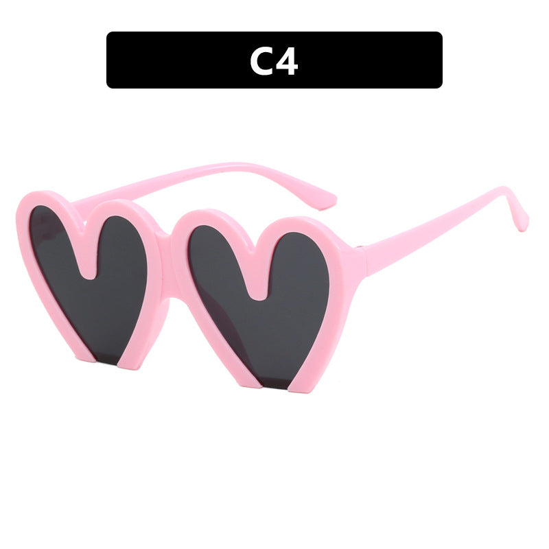 Damen Herzförmige Sonnenbrille mit robustem Kunststoffrahmen und UV-Schutz Karnz