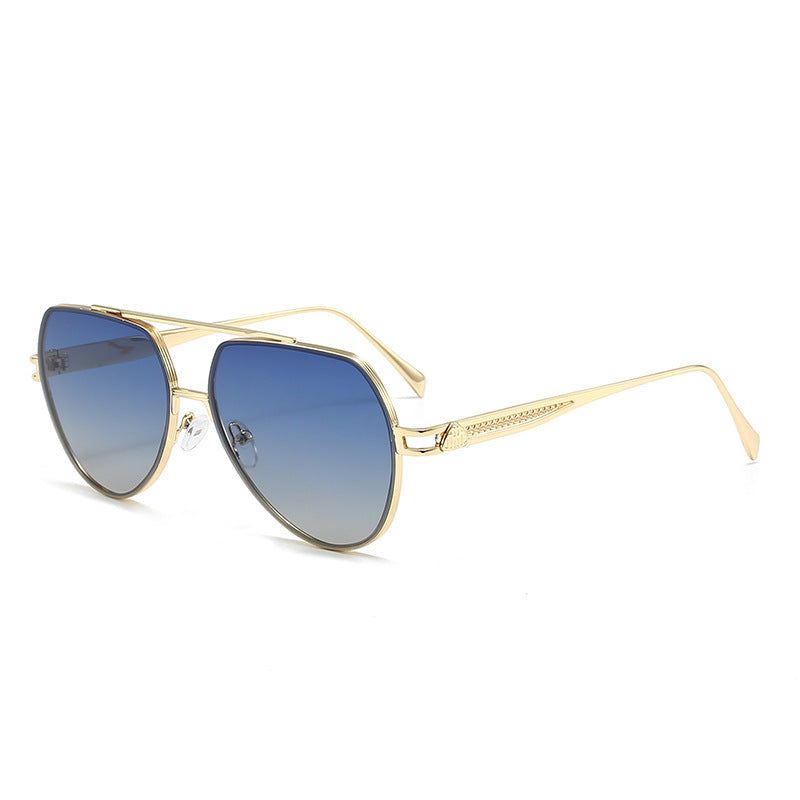 Damen Designer-Sonnenbrille im stilvollen, geschwungenen Metallrahmen Karnz